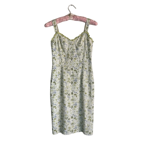 ABS Allen Schwartz Dresses & Skirts - ON HOLD vintage y2k abs allen schwartz green floral midi dress ruffle ditsy